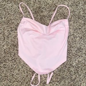 Tie back light pink tank